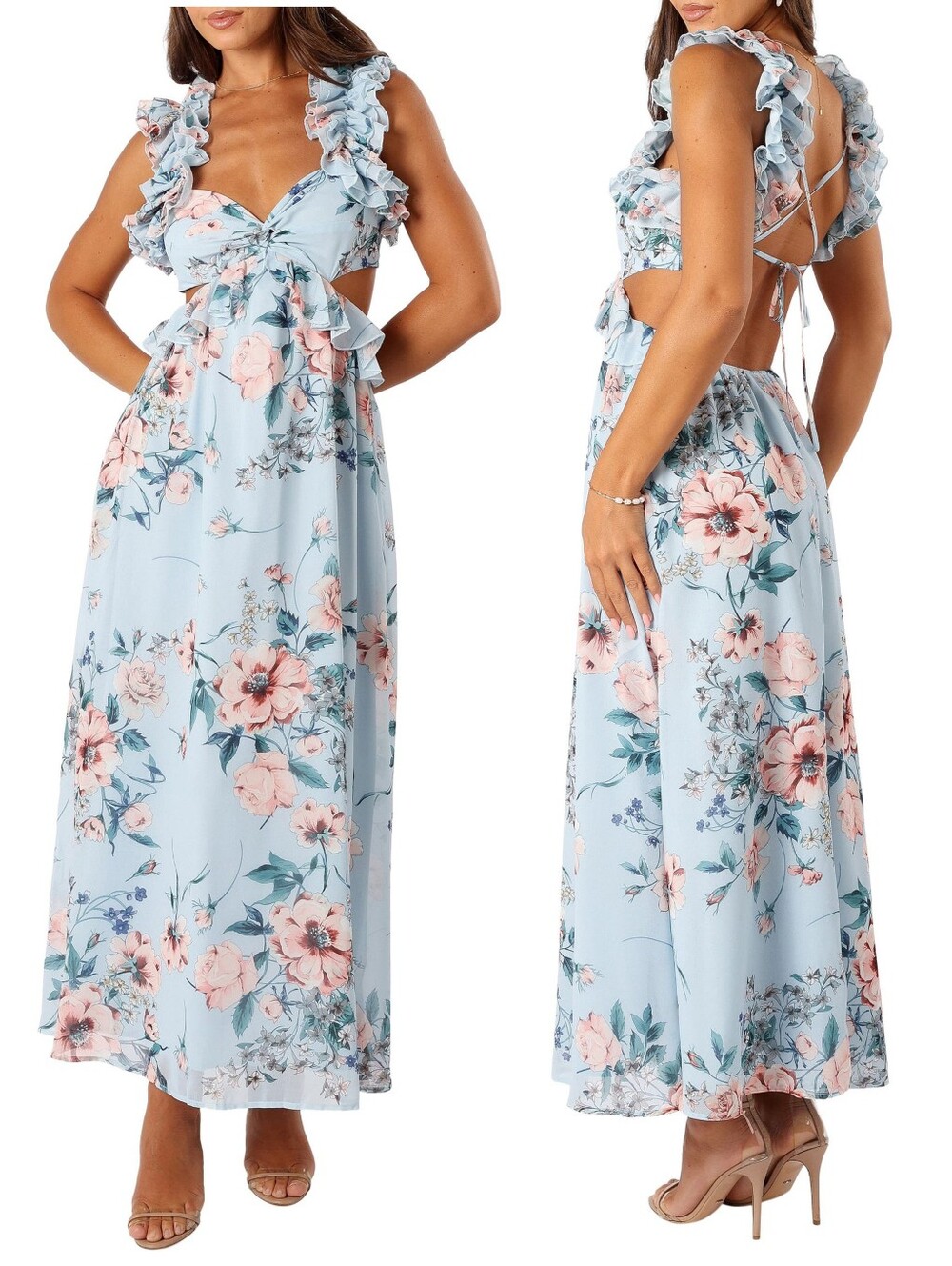 Petal & Pup Lucah Floral Print Ruffle Dress